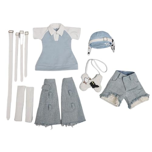 XIANMY Puppenkleidung Mantel Kleid Top Hosen Rock Weste T-Shirt Anzug Cheongsam Puppe Outfits für 45cm Mädchen Puppe 1/4 BJD Puppe Dress-Up Doll Kostüm Zubehör A24 von XIANMY