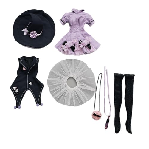 XIANMY Puppenkleidung Mantel Kleid Top Hosen Rock Weste T-Shirt Anzug Cheongsam Puppe Outfits für 45cm Mädchen Puppe 1/4 BJD Puppe Dress-Up Doll Kostüm Zubehör A26 von XIANMY