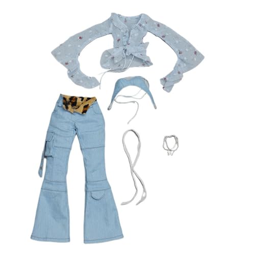 XIANMY Puppenkleidung Mantel Kleid Top Hosen Weste T-Shirt Anzug Cheongsam Puppe Outfits für 45cm Mädchen Puppe 1/4 BJD Puppe Dress Up Doll Kostüm Zubehör A06 von XIANMY