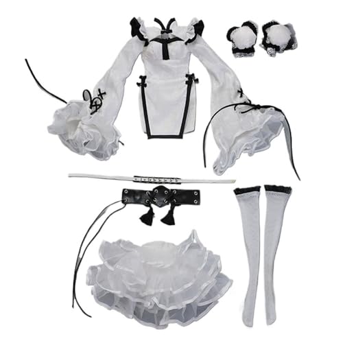 XIANMY Puppenkleidung Mantel Kleid Top Hosen Weste T-Shirt Anzug Cheongsam Puppe Outfits für 45cm Mädchen Puppe 1/4 BJD Puppe Dress-Up Doll Kostüm Zubehör A08 von XIANMY