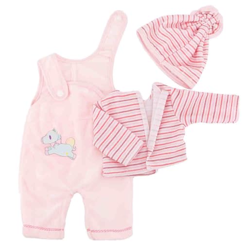 XIANMY Puppenkleidung Overalls Top Coat Hut Hosenträger Hosen Anzug Puppe Outfits für 45cm 18 Zoll Mädchen Puppe Zubehör Geburtstag Weihnachten Party Rosa von XIANMY