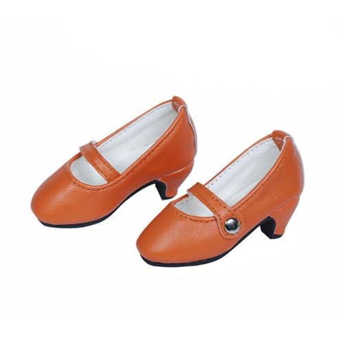 XIANMY Puppenlederschuhe High Heels Schuhe Sandalen Schuhe Mini Freizeitschuhe Stiefel für 45 cm Mädchen Puppen 1/4 BJD Puppe Anziehpuppe Kostüm Zubehör Braun von XIANMY