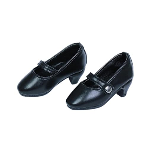XIANMY Puppenlederschuhe High Heels Schuhe Sandalen Schuhe Mini Freizeitschuhe Stiefel für 45 cm Mädchen Puppen 1/4 BJD Puppe Dress-Up Doll Kostüm Zubehör Schwarz von XIANMY