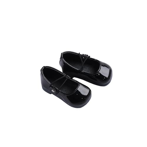 XIANMY Puppenlederschuhe Puppe Tanzschuhe Sandale Freizeitschuhe Stiefel für 30 cm Mädchen Puppen 1/6 BJD Puppe Anziehpuppe Kostüm Zubehör Schwarz von XIANMY
