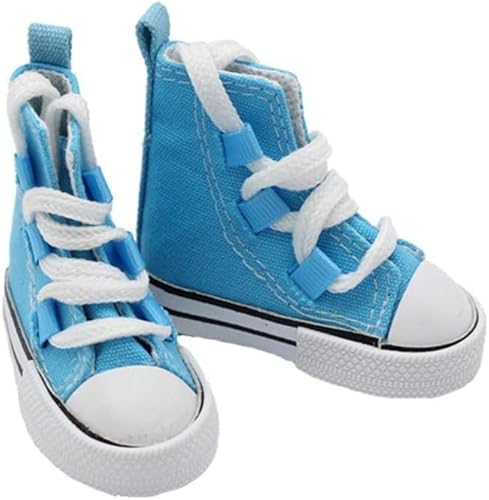 XIANMY Puppenschuhe Segeltuchschuhe Flache Schuhe High Top Schnürschuhe Freizeitschuhe für 60 cm 1/3 BJD Puppe Kostüm Zubehör Blau von XIANMY