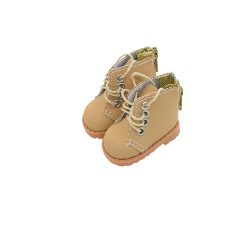 XIANMY Puppenstiefel Schuhe Lederschuhe Segeltuchschuhe Stiefel Freizeitschuhe für 20 cm Baumwollpuppen 1/6 BJD Puppe Dress-Up Zubehör Weihnachten Geburtstag Party Khaki von XIANMY
