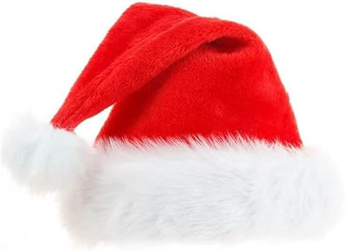 XIANMY Weihnachtsmütze, Weihnachtsmannmütze, Plüschmütze, für Weihnachten, Silvester, Party, Urlaub, Zubehör, Erwachsene, Uni, Rot XIANMY Weihnachtsmütze, Weihnachtsmannmütze, Plüschmütze, für Weihnachten, Silvester, Party, Urlaub, Zubehör, Erwachsene, Uni, Rot von XIANMY