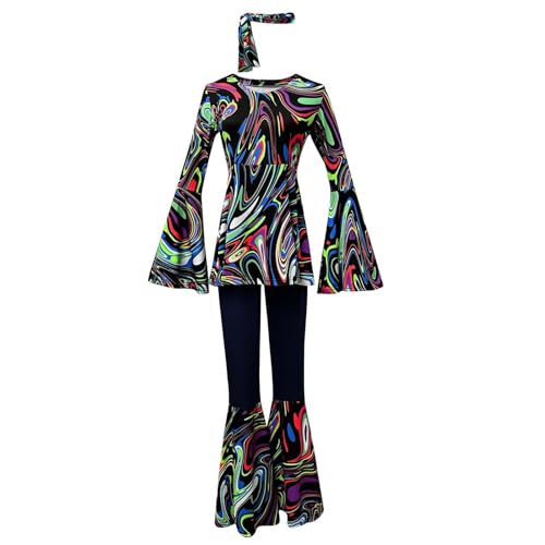 Hippie Kostüm Damen, 60er 70er Jahre Outfit Damen, Kostüm Damen, Flower Power Kleidung Damen, Oberteil mit Ausgestellten Ärmeln, Schlaghose Hippie Damen, Haarband Hippie, Karneval Kostüm (Bronze, M) Hippie Kostüm Damen, 60er 70er Jahre Outfit Damen, Kostüm Damen, Flower Power Kleidung Damen, Oberteil mit Ausgestellten Ärmeln, Schlaghose Hippie Damen, Haarband Hippie, Karneval Kostüm (Bronze, M) von XIANUOJI