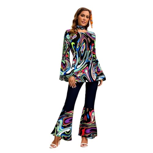 Hippie Kostüm Damen, Karneval Kostüm Damen Hippie Set 60 70er, Hippie Kleidung Schlaghose mit Accessoires, Faschingskostüme Hippie Möttöparty Kostüm Disco Outfit für Karneval Kostümparty (Bronze, M) Hippie Kostüm Damen, Karneval Kostüm Damen Hippie Set 60 70er, Hippie Kleidung Schlaghose mit Accessoires, Faschingskostüme Hippie Möttöparty Kostüm Disco Outfit für Karneval Kostümparty (Bronze, M) von XIANUOJI