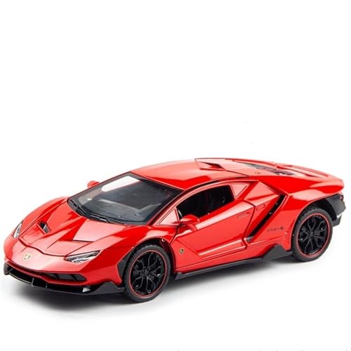 XIANZHOU Exquisites Automodell 1:24 Alloy Diecast Car Models for Lamborghini LP770-4 Simulation Sound Und Licht Pull Back Geschenk (Größe : Red) von XIANZHOU