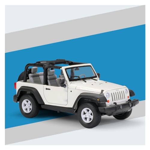 XIANZHOU Exquisites Automodell 1:24 for Jeeps Wrangler Rubicon Legierung Diecast Sportwagen Modell Hohe Simulation Sammlung Geschenk (Größe : Weiß 01.) von XIANZHOU
