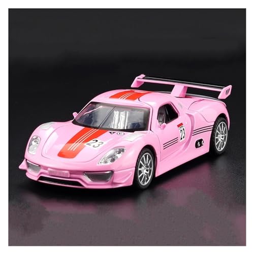 XIANZHOU Exquisites Automodell 1:32 Legierung Diecast Automodelle for 918 Sportwagen Version Simulation Sound Und Licht Zurückziehen Spielzeug (Größe : Pink) von XIANZHOU