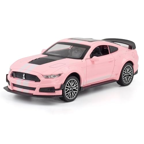 XIANZHOU Exquisites Automodell 1:32 Legierung Diecast Automodelle for Ford Mustang GT500 Simulation Sound Und Licht Zurückziehen Geschenk (Größe : Pink) von XIANZHOU
