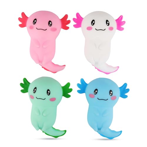 4 Stück Axolotl Spielzeug, Anti Stress Spielzeug für Kinder und Erwachsene, Squishy Salamander Spielzeug, Niedliche Cartoon Axolotl Stress Spielzeuge, Salamander Fidget Toys, Spielzeuggeschenke 4 Stück Axolotl Spielzeug, Anti Stress Spielzeug für Kinder und Erwachsene, Squishy Salamander Spielzeug, Niedliche Cartoon Axolotl Stress Spielzeuge, Salamander Fidget Toys, Spielzeuggeschenke von XIAOCHUAN