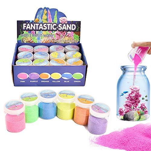 XIAOHONG Magischer Sand, 1,8 kg – Atlantis-Sand, fantastischer Sand wird nie nassen, magischer Sand – erstaunlicher hydrophober Raumsand, farbiger Spielsand, Spielzeug für Kinder und Erwachsene – 6 von XIAOHONG