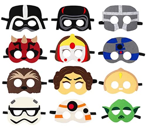 Star Wars Masken, Yoda-Party-Masken für Kinder, 12 Sets Maske und elastisches Seil, Cosplay-Zubehör, Geschenk für Kinder, Jungen, Mädchen Star Wars Masken, Yoda-Party-Masken für Kinder, 12 Sets Maske und elastisches Seil, Cosplay-Zubehör, Geschenk für Kinder, Jungen, Mädchen von XIAOHUANXIONG