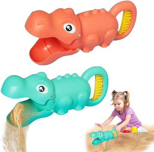 XIAOPINPI Sandkasten Spielzeug, Sandspielzeug Strandspielzeug Kinder, Dinosaur Sandspielzeug Handbagger Für Sandkasten Oder Strand Sandschaufel für Kinder, Sand Spielzeug ab 2 3 4 5 Jahr (2PC) von XIAOPINPI