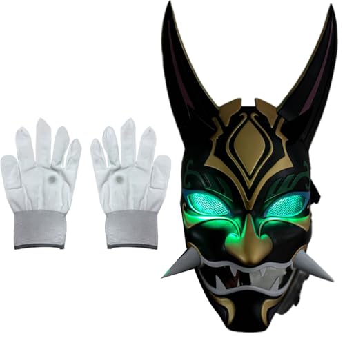 XIAOQENAN Anime Game Abbildung Xiao Maske Leuchten Sie Die Volle Gesichtsmaske Mit Induktionsschalter Handschuh Halloween Genshin Impacts Patronus Maske XIAOQENAN Anime Game Abbildung Xiao Maske Leuchten Sie Die Volle Gesichtsmaske Mit Induktionsschalter Handschuh Halloween Genshin Impacts Patronus Maske von XIAOQENAN