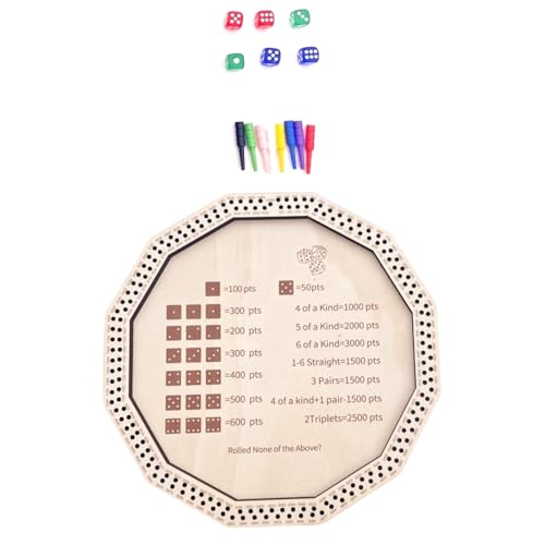 XIAOQENAN Holz Farkle Dices Game Tray Enhancing Funing Board Vermeidet DASS Für Familienspiel Holzbehälter Abrollt von XIAOQENAN