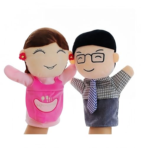 Plüsch-Handpuppen-Requisiten für Eltern und Kinder, 25 cm, weich und angenehm anzufassen, geeignet für Eltern-Kind-Interaktion, Lehraufführung, 2 Stück Plüsch-Handpuppen-Requisiten für Eltern und Kinder, 25 cm, weich und angenehm anzufassen, geeignet für Eltern-Kind-Interaktion, Lehraufführung, 2 Stück von XIAOQIXI