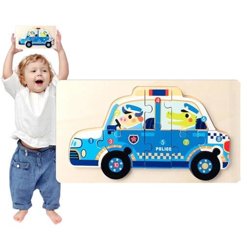 XIAOXIAOYU Baggerholzrätsel, Feuerwehrauto -Rätsel | Cartoon Kinderfahrzeug -Rätsel,Nettes Kreuzfahrtschiff -Spielzeug, Kinder Gehirn Teaser für Feinmotorik, Form der Wahrnehmung von XIAOXIAOYU