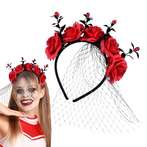 XIAOXIAOYU Halloween-Haarreifen mit Blume, Blumenkrone, Halloween-Haarreifen, Gothic-Blumen-Haarreifen für Mädchen, Kinder, Jungen XIAOXIAOYU Halloween-Haarreifen mit Blume, Blumenkrone, Halloween-Haarreifen, Gothic-Blumen-Haarreifen für Mädchen, Kinder, Jungen von XIAOXIAOYU