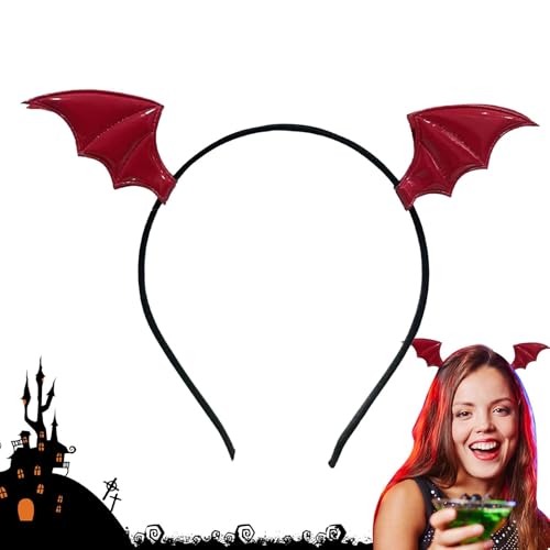 XIAOXIAOYU Halloween Stirnband - Halloween Fledermaus Haarreifen | Gruselige dekorative Kopfbedeckung, schwarze Fledermausflügel Haarreifen für Halloween-Party von XIAOXIAOYU