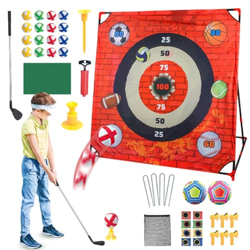 XIAOXIAOYU Hinterhof-Golfspiel – Golf-Übungs-Schlagspiel, 4-in-1-Sport-Trainingshilfe, Golfzubehör für Hofübungen, Familie, Erwachsene, Kinder, Teenager, Hinterhof, , Mädchen, Männer XIAOXIAOYU Hinterhof-Golfspiel – Golf-Übungs-Schlagspiel, 4-in-1-Sport-Trainingshilfe, Golfzubehör für Hofübungen, Familie, Erwachsene, Kinder, Teenager, Hinterhof, , Mädchen, Männer von XIAOXIAOYU