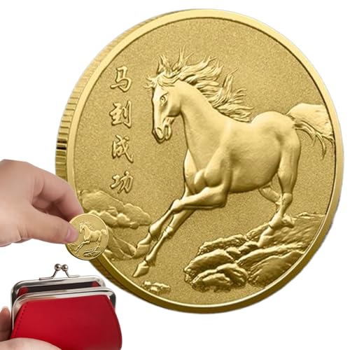 XIAOXIAOYU Jahr des Pferdes 2026 Münze - Glücks Gedenkmünze,Jahr des Pferdes 2026 Sammelmünze Dekoration Geschenk für Frauen Männer XIAOXIAOYU Jahr des Pferdes 2026 Münze - Glücks Gedenkmünze,Jahr des Pferdes 2026 Sammelmünze Dekoration Geschenk für Frauen Männer von XIAOXIAOYU