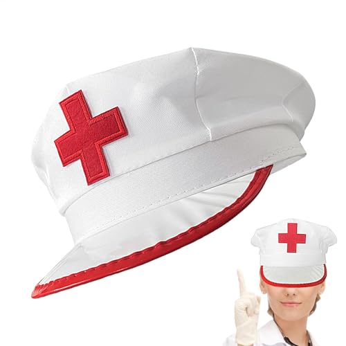 XIAOXIAOYU Krankenschwesterhut Cosplay | Weißer Krankenschwesterhut Stirnband Krankenschwester Haube - Achteckiger Krankenschwester Hut Krankenschwester Kostüm Zubehör für Krankenschwester Halloween von XIAOXIAOYU