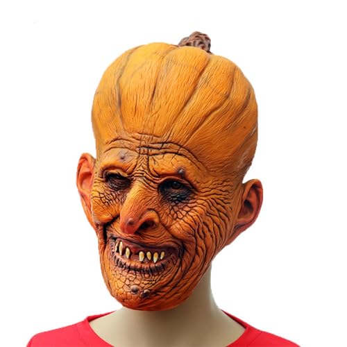 XIAOXIAOYU Kürbis-Streich-Maske, Cosplay-Streich-Kürbis-Maske, gruselig für Halloween, Heimversammlung, Kopfbedeckung, modische festliche Maske für Karneval, Bühnenaufführung von XIAOXIAOYU