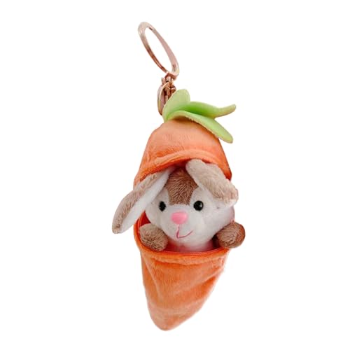 XIAOXIAOYU Osterhase gefülltes Tier, Hase Plüsch,Netter Hasenplüschschlüsselkette | Nette weiche lustige hautfreundliche multifunktionale Ornament mit Karottendesign für Familienfreunde Kollegen von XIAOXIAOYU