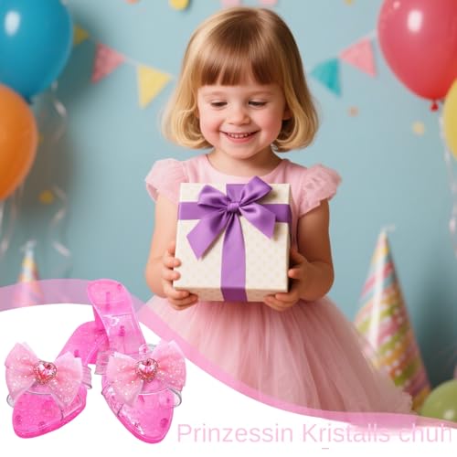 XIAOXIAOYU Prinzessinnenschuhe für Kleine Mädchen - Cosplay Requisite High Heels | Verkleidungsschuhe Kristall Für Bühne Maskenball Feier Karneval Schule Kostüm Tag von XIAOXIAOYU