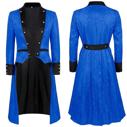 XIAOYUER Faschingskostüm Herren Steampunk Frack Mantel Vintage Mantel Mittelalter Gehrock Jacke Viktorianischen Karneval Kostüm Cosplay Halloween Fashing Smoking Kostüm Mittelalter Kleidung von XIAOYUER