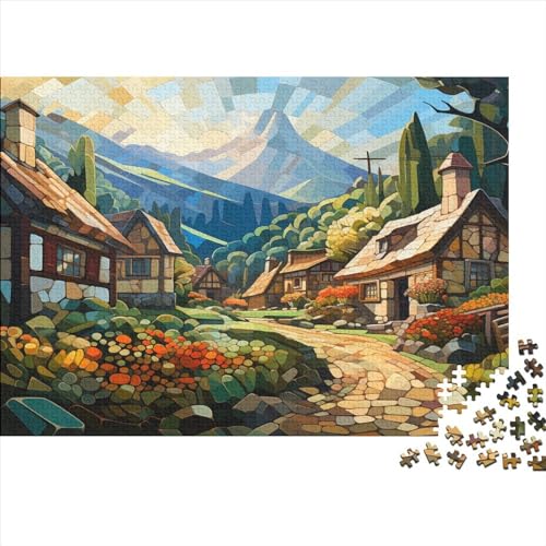 Bergdorfhütte Jigsaw Puzzle for Adults 500 Piece Puzzles for Teenagers Jigsaw Puzzle Family Challenging Games Entertainment Toys Gifts Home Decor 500pcs (52x38cm) von XIAOZUUWEI