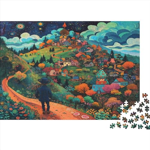 Kleinstadt Jigsaw Puzzle for Adults 1000 Piece Puzzles for Teenagers Jigsaw Puzzle Family Challenging Games Entertainment Toys Gifts Home Decor 1000pcs (75x50cm) von XIAOZUUWEI