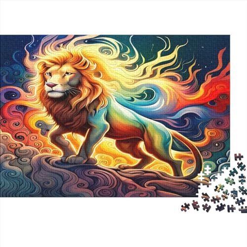 Löwe Puzzle 500 Pieces, Puzzle for Adults, Impossible Puzzle, Colourful Tile Game, Skill Game for The Whole Family, Adult Puzzle 500pcs (52x38cm) von XIAOZUUWEI