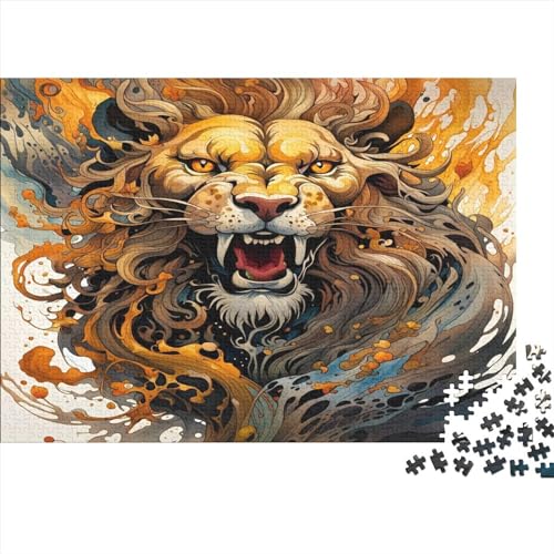 Löwe Puzzles for Adults 1000 Pieces Puzzles for Adults Educational Game Challenge Toy 1000 Pieces Wooden Puzzles for Adults Teenager 1000pcs (75x50cm) von XIAOZUUWEI