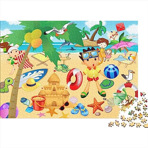 Sonniger Strand Puzzle 1000 Pieces from 9+ Years - Colourful Adult Puzzle with Bright Colours - Skill Game for The Whole Family - Beautiful Gift Idea 1000pcs (75x50cm) von XIAOZUUWEI