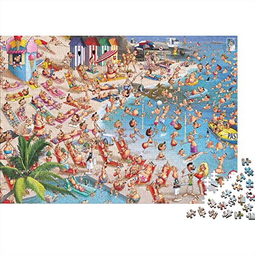 Sonniger Strand Puzzles Jigsaw for Adults and Families Wooden Kids Gift School Interactive 500 Piece Mom Dad Festival 500pcs (52x38cm) von XIAOZUUWEI