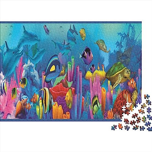 Wasserlebewesen Puzzle 300 Pieces Adults, Simple 300 Pieces Jigsaw Puzzles Gift Idea for Birthday, Christmas, Halloween and Valentine's Day 300pcs (40x28cm) von XIAOZUUWEI