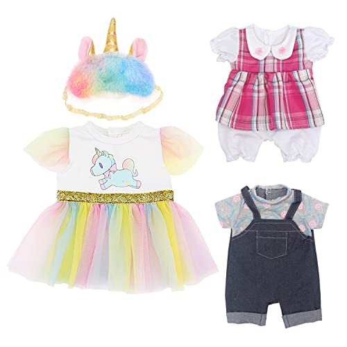 3 PCS Puppenkleidung für New Born Baby Doll, Kleidung für Baby Born, Puppenkleidung Outfits für Baby Puppen, Modeset Baby Born Zubehör für Puppen 35-43 cm von XIAPAI