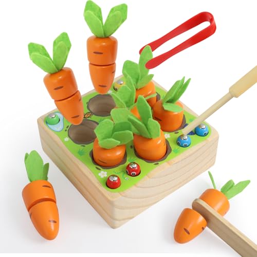 XIAPIA Montessori Spielzeug Baby Motorikspielzeug Steckspiel aus Holz, Lernspielzeug Karottenernte Geschenk für Kinder Junge Mädchen zum Geburtstag Neujahr Weinachten XIAPIA Montessori Spielzeug Baby Motorikspielzeug Steckspiel aus Holz, Lernspielzeug Karottenernte Geschenk für Kinder Junge Mädchen zum Geburtstag Neujahr Weinachten von XIAPIA