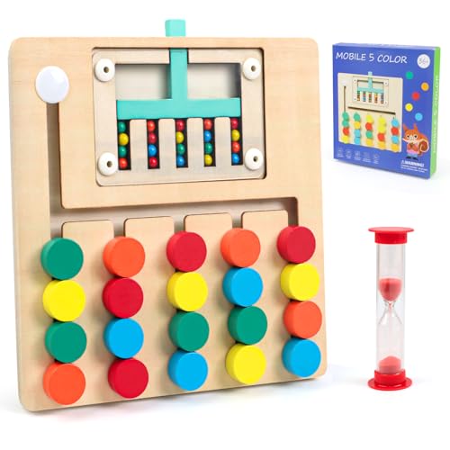 XIAPIA Montessori Holzspielzeug Farbanpassung Logisches Spiel (L-5 Farbe) von XIAPIA