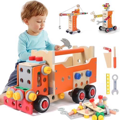 XIAPIA Werkzeugkoffer Kinder 124 Stück Deluxe-Anzug, Montessori Spielzeug ab 3 4 5 Jahre Werkbank aus Holz, Kinderwerkzeug Lernspiele Geschenk Junge Mädchen zum Geburtstag Neujahre Weihnachten XIAPIA Werkzeugkoffer Kinder 124 Stück Deluxe-Anzug, Montessori Spielzeug ab 3 4 5 Jahre Werkbank aus Holz, Kinderwerkzeug Lernspiele Geschenk Junge Mädchen zum Geburtstag Neujahre Weihnachten von XIAPIA