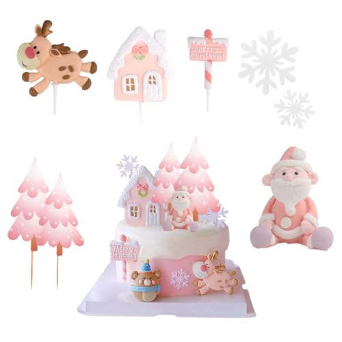 XIAQICA 6 Stück Tortendeko Weihnachten Kuchen Deko Cupcake Topper Elch Alter Mann Schneeflocke für Kuchen XIAQICA 6 Stück Tortendeko Weihnachten Kuchen Deko Cupcake Topper Elch Alter Mann Schneeflocke für Kuchen von XIAQICA