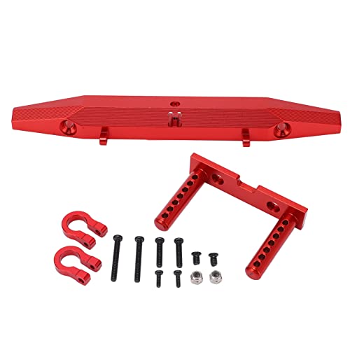 XIASABA 1/10 RC -Auto Heckstoßstange Aluminiumlegierung RC Crawler Car Stoßstange für Outdoor für SCX10 90046 90047 Rot (Rot) von XIASABA