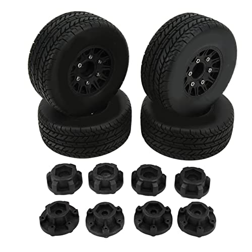 XIASABA 1/10 RC Short Course Truck-Rad mit Sechskantadapter für ARRMA Green RC Short Course Truck-Reifen mit starker Dämpfung, gutem Grip und einfacher (Black) von XIASABA