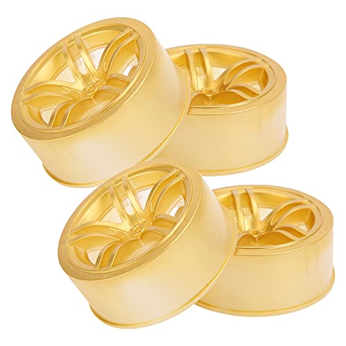 XIASABA 1/10 Racing RC Autorad Plastikrad Rad Hub RC Auto Ersatzzubehör auf Straßen Rennwagen Weiß (Gold) von XIASABA