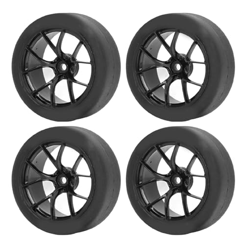 XIASABA 1/10 On Road Räder Reifen Gummi Stabil Drift Stunt Play TT01 XV01 RC Auto Typ A (Schwarz) von XIASABA